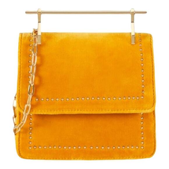 M2Malletier Mini Velvet Marigold Orange Studded Top Handle Crossbody Bag NWT - Picture 1 of 12